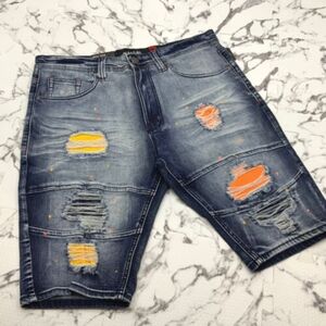 Men's Makobi Dk Blue Blast Denim Shorts NWT